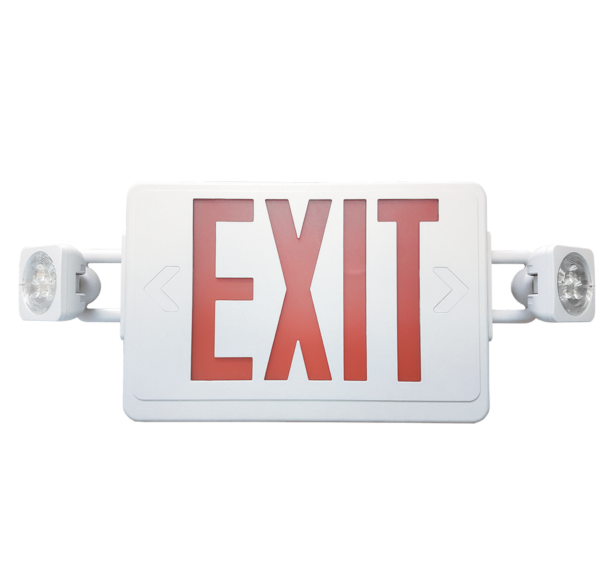 Reduced Profile All LED Exit and Emergency Thermoplastic Combo