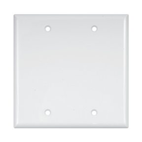 2 Gang Blank Wall Plate, Standard Size, White