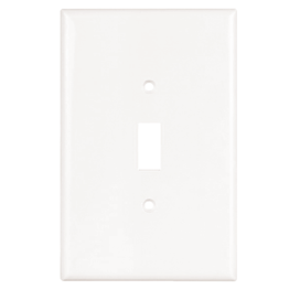1 Gang Toggle Wall Plate, Standard Size, White