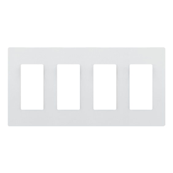4 Gang Decorator/GFCI - Screwless, Standard Size, White